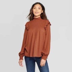 Knox Rose Long Sleeve Blouse Burgundy